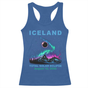 Iceland Total Solar Eclipse 2026 Racerback Tank Top August 12 Eclipse Totality Chaser Aurora Northern Lights