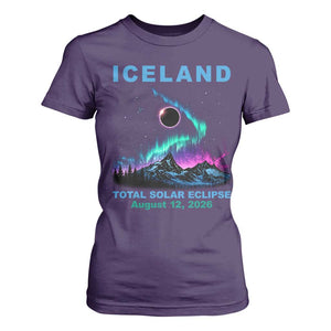 Iceland Total Solar Eclipse 2026 T Shirt For Women August 12 Eclipse Totality Chaser Aurora Northern Lights