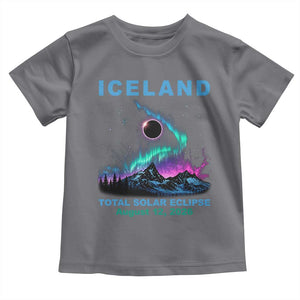 Iceland Total Solar Eclipse 2026 Toddler T Shirt August 12 Eclipse Totality Chaser Aurora Northern Lights