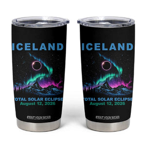 Iceland Total Solar Eclipse 2026 Tumbler Cup August 12 Eclipse Totality Chaser Aurora Northern Lights