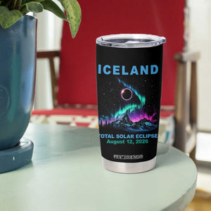 Iceland Total Solar Eclipse 2026 Tumbler Cup August 12 Eclipse Totality Chaser Aurora Northern Lights