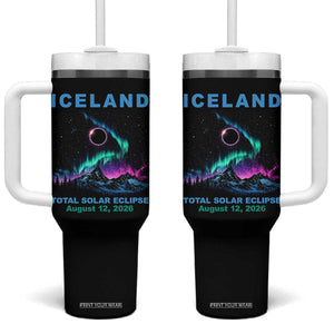 Iceland Total Solar Eclipse 2026 Tumbler With Handle August 12 Eclipse Totality Chaser Aurora Northern Lights
