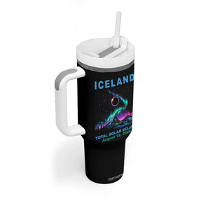 Iceland Total Solar Eclipse 2026 Tumbler With Handle August 12 Eclipse Totality Chaser Aurora Northern Lights