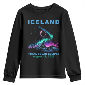 Iceland Total Solar Eclipse 2026 Youth Sweatshirt August 12 Eclipse Totality Chaser Aurora Northern Lights