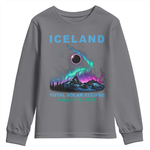 Iceland Total Solar Eclipse 2026 Youth Sweatshirt August 12 Eclipse Totality Chaser Aurora Northern Lights