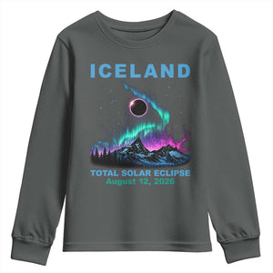 Iceland Total Solar Eclipse 2026 Youth Sweatshirt August 12 Eclipse Totality Chaser Aurora Northern Lights