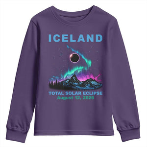 Iceland Total Solar Eclipse 2026 Youth Sweatshirt August 12 Eclipse Totality Chaser Aurora Northern Lights