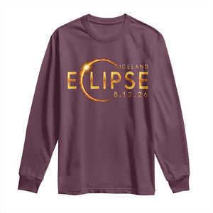 Iceland Eclipse 2026 Long Sleeve Shirt August 12 26 Solar Eclipse Totality