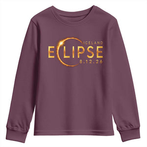 Iceland Eclipse 2026 Youth Sweatshirt August 12 26 Solar Eclipse Totality
