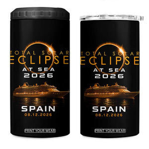 Spain Total Solar Eclipse 2026 At Sea Cruise 4 in 1 Can Cooler Tumbler