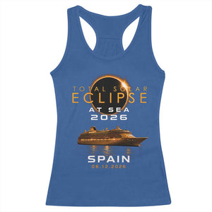 Spain Total Solar Eclipse 2026 At Sea Cruise Racerback Tank Top