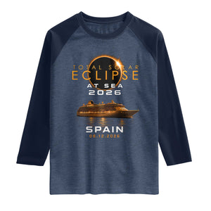 Spain Total Solar Eclipse 2026 At Sea Cruise Raglan Shirt