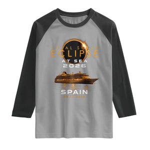 Spain Total Solar Eclipse 2026 At Sea Cruise Raglan Shirt