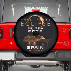 Spain Total Solar Eclipse 2026 At Sea Cruise Spare Tire Cover