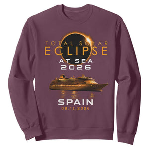 Spain Total Solar Eclipse 2026 At Sea Cruise Sweatshirt