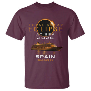 Spain Total Solar Eclipse 2026 At Sea Cruise T Shirt