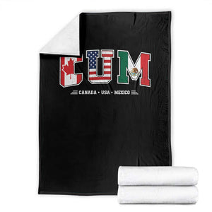 CUM Canada USA Mexico Patriotic Soccer Fans Throw Blanket
