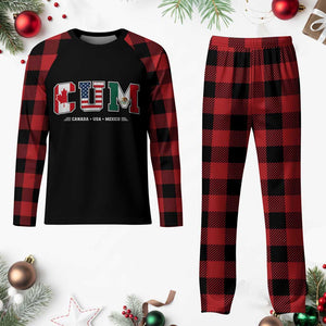 CUM Canada USA Mexico Patriotic Soccer Fans Plaid Pajama Set