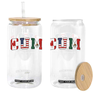 CUM Canada USA Mexico Patriotic Soccer Fans Glass Can