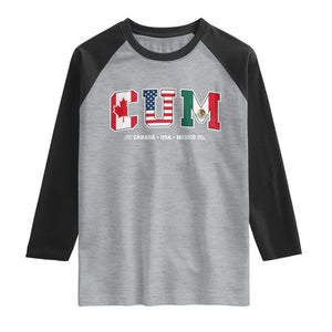 CUM Canada USA Mexico Patriotic Soccer Fans Raglan Shirt