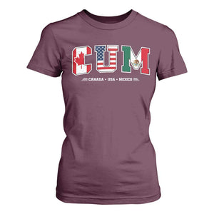 CUM Canada USA Mexico Patriotic Soccer Fans T Shirt For Women