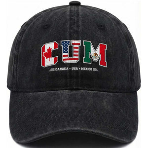 CUM Canada USA Mexico Patriotic Soccer Fans Washed Cotton Baseball Cap