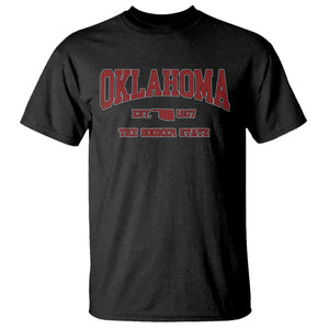 Oklahoma The Sooner State Sports Throwback Design Jersey Style T Shirt