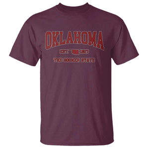 Oklahoma The Sooner State Sports Throwback Design Jersey Style T Shirt