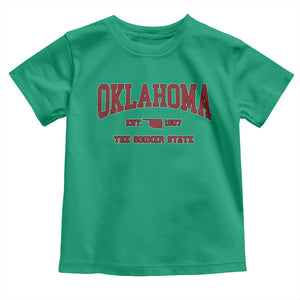 Oklahoma The Sooner State Sports Throwback Design Jersey Style Toddler T Shirt