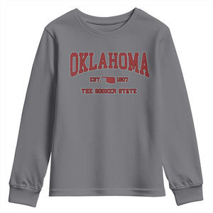 Oklahoma The Sooner State Sports Throwback Design Jersey Style Youth Sweatshirt