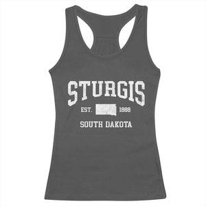 Sturgis South Dakota Est 1888 Racerback Tank Top Vintage SD State Map Pride