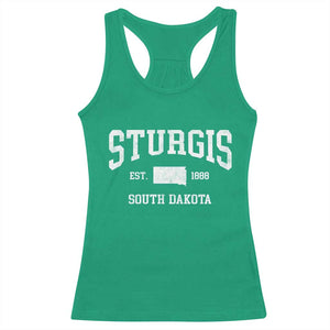 Sturgis South Dakota Est 1888 Racerback Tank Top Vintage SD State Map Pride