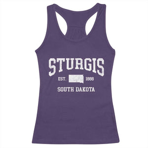 Sturgis South Dakota Est 1888 Racerback Tank Top Vintage SD State Map Pride