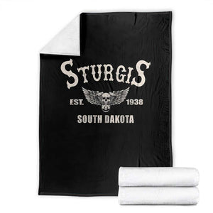 Sturgis South Dakota Est 1938 Motorcycle Biker Skull Throw Blanket