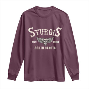 Sturgis South Dakota Est 1938 Motorcycle Biker Skull Long Sleeve Shirt