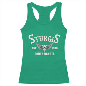Sturgis South Dakota Est 1938 Motorcycle Biker Skull Racerback Tank Top