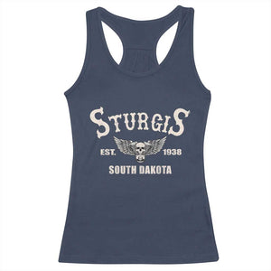 Sturgis South Dakota Est 1938 Motorcycle Biker Skull Racerback Tank Top