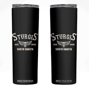 Sturgis South Dakota Est 1938 Motorcycle Biker Skull Skinny Tumbler