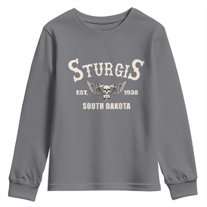 Sturgis South Dakota Est 1938 Motorcycle Biker Skull Youth Sweatshirt