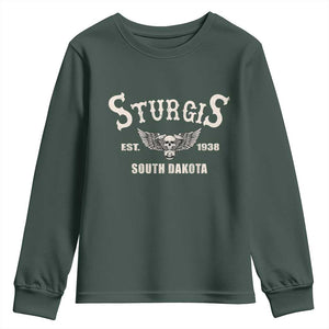 Sturgis South Dakota Est 1938 Motorcycle Biker Skull Youth Sweatshirt