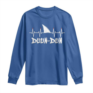 Funny Shark Heartbeat EKG Dunn Ocean Wildlife Long Sleeve Shirt TS11 Royal Blue Print Your Wear