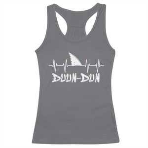 Funny Shark Heartbeat EKG Dunn Ocean Wildlife Racerback Tank Top TS11 Charcoal Print Your Wear
