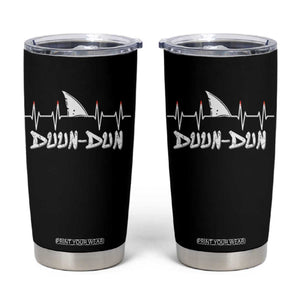 Funny Shark Heartbeat EKG Dunn Ocean Wildlife Tumbler Cup TS11 Black Print Your Wear