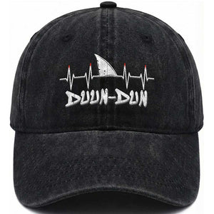 Funny Shark Heartbeat EKG Dunn Ocean Wildlife Washed Cotton Baseball Cap TS11 Print Your Wear