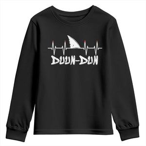 Funny Shark Heartbeat EKG Dunn Ocean Wildlife Youth Sweatshirt TS11 Black Print Your Wear
