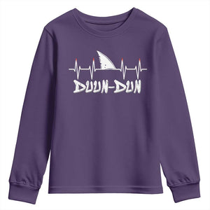 Funny Shark Heartbeat EKG Dunn Ocean Wildlife Youth Sweatshirt TS11 Purple Print Your Wear