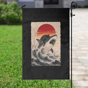 Black Cat Hunting Shark Ukiyo e Ocean Art Garden Flag Funny Japanese Style Graphic TS11 Print Your Wear