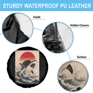 Black Cat Hunting Shark Ukiyo e Ocean Art Spare Tire Cover Funny Japanese Style Graphic TS11 Print Your Wear