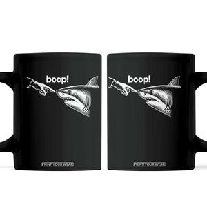 Boop Shark Meme Coffee Mug Funny Nose Touch Shark Lovers Ocean Life TS11 Black Print Your Wear