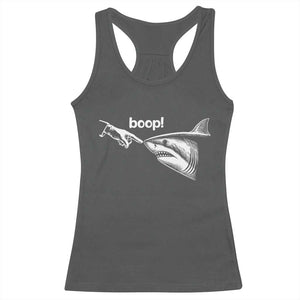 Boop Shark Meme Racerback Tank Top Funny Nose Touch Shark Lovers Ocean Life TS11 Dark Heather Print Your Wear